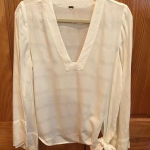 Free People white tie-up blouse